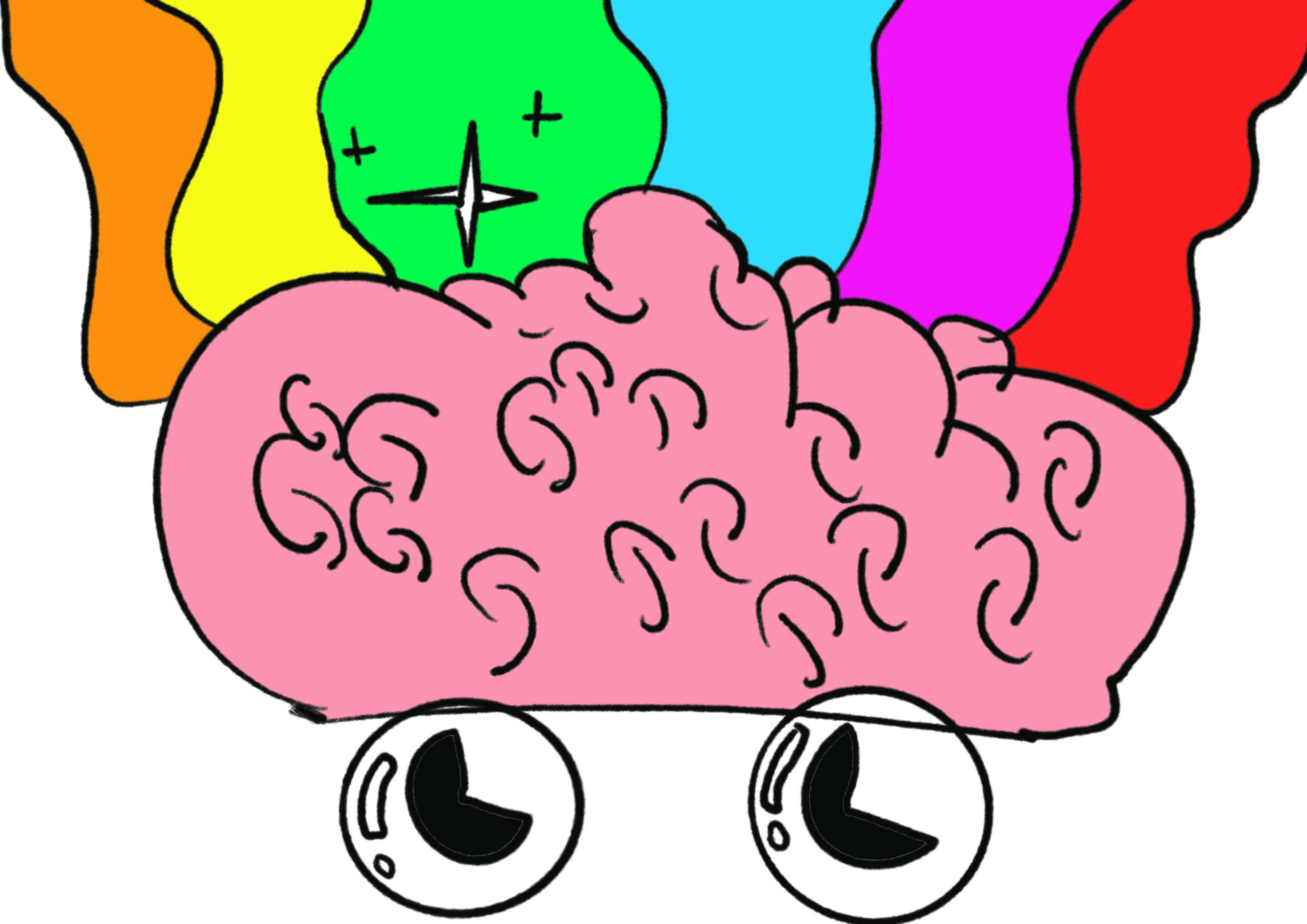 Rainbow brain character